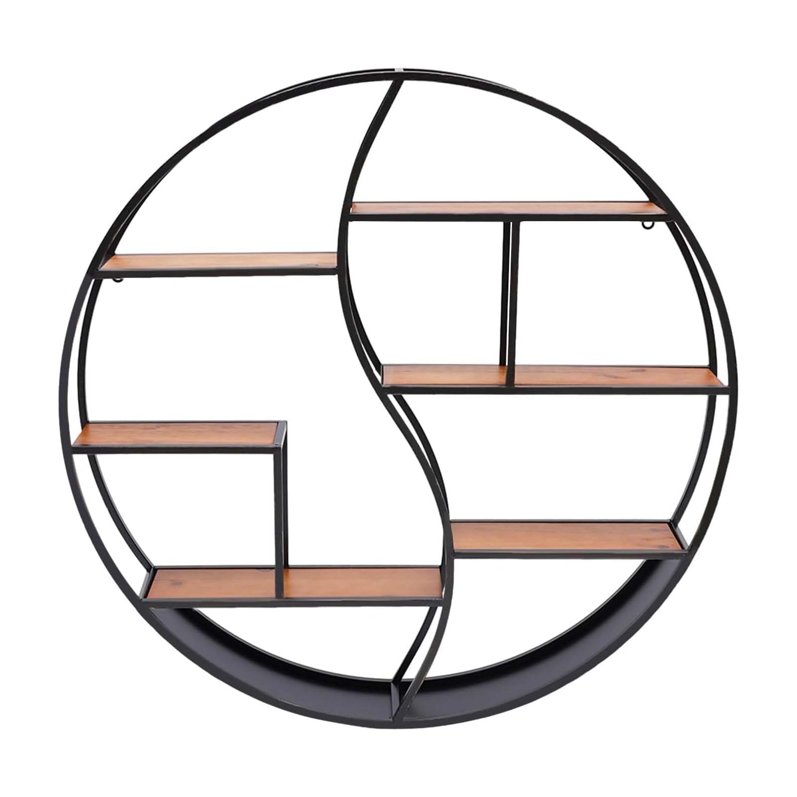 Étagère flottante ronde avec présentoir élégant à motif géométrique pour maison