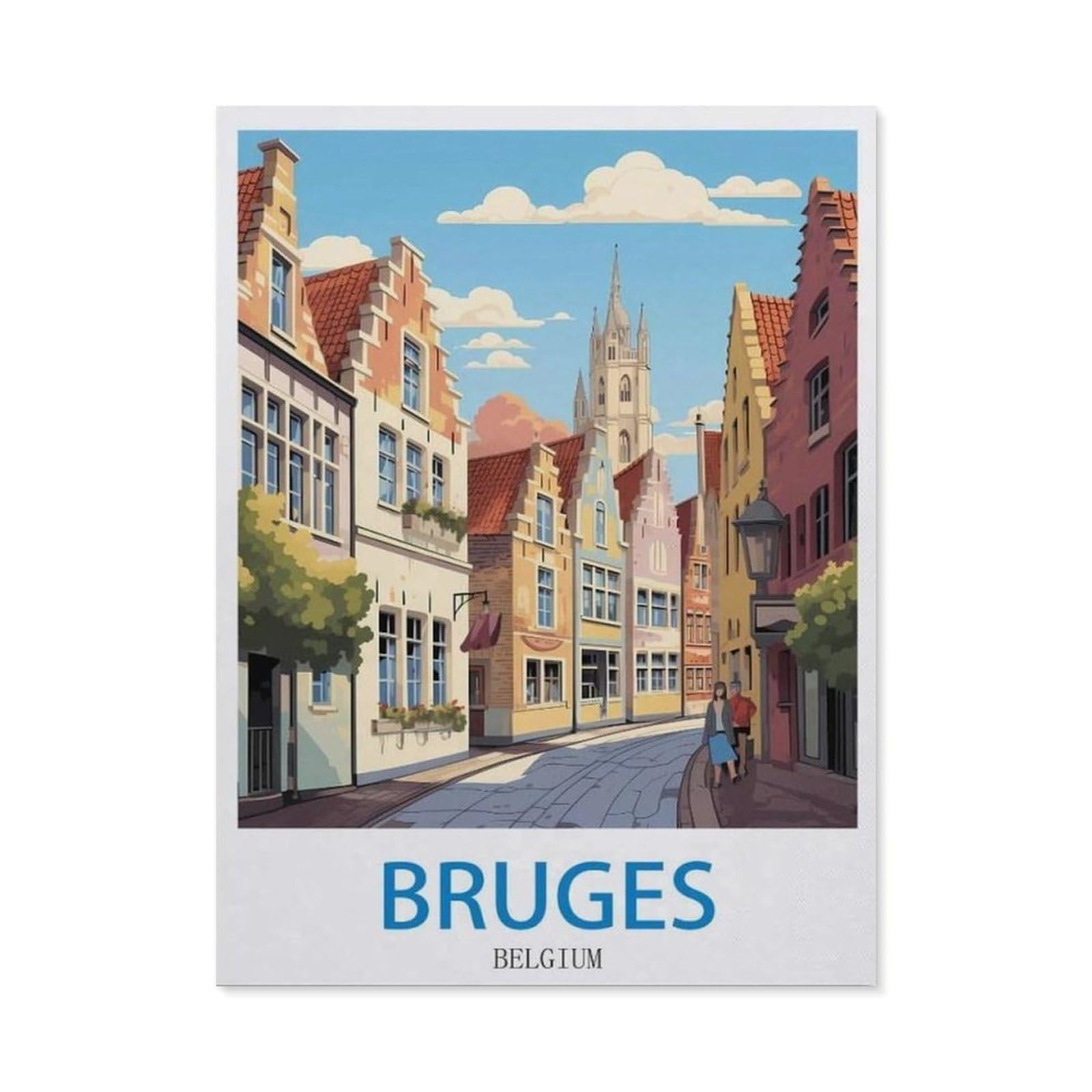 Funny Metal Tin Signs，Bruges Belgium(30x40cm）