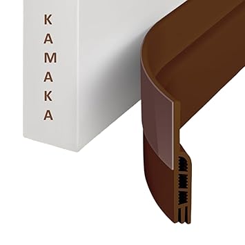 KAMAKA 2 PCS | 39 Inch Silicon Door Bottom Sealing Strip | Self Adhesive Door Gap Filler Rubber | Bottom Sealing Strip Guard | Protector from Cockroach, Insect, Bugs, Air & Dust | Brown - image, photos