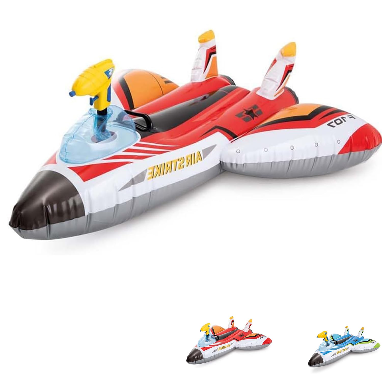 Virsus Aereo Gonfiabile Cavalcabile 536NP, misura 117x117 cm, Letto Salvagente con Pistola ad Acqua e Maniglia, Galleggianti per Piscine, Feste ed Eventi
