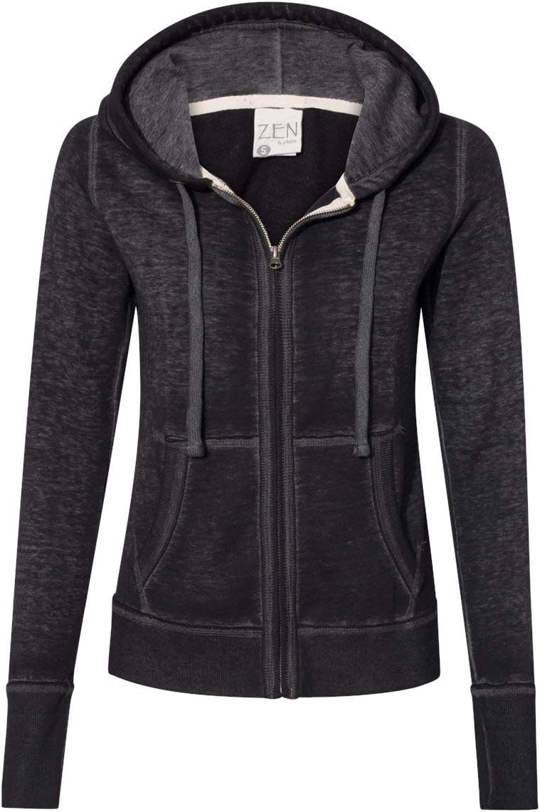 J. America Women's Ladies Zen Full Zip Hooded Sweatshirt