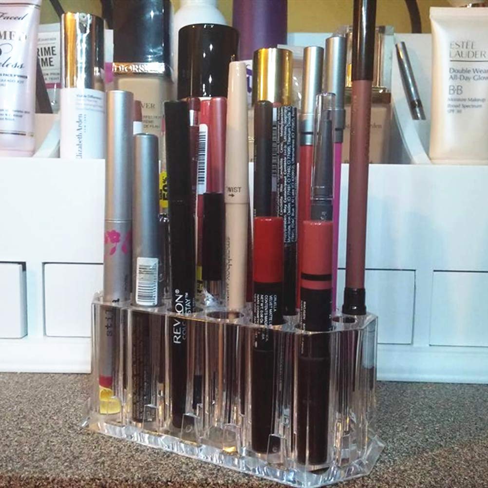 Acrylic Eyeliner Lip Liner Holder Organizer, Makeup Brush Holder, 26 Slots Makeup Pen Cosmetic Display Case : Beauty & Personal Care