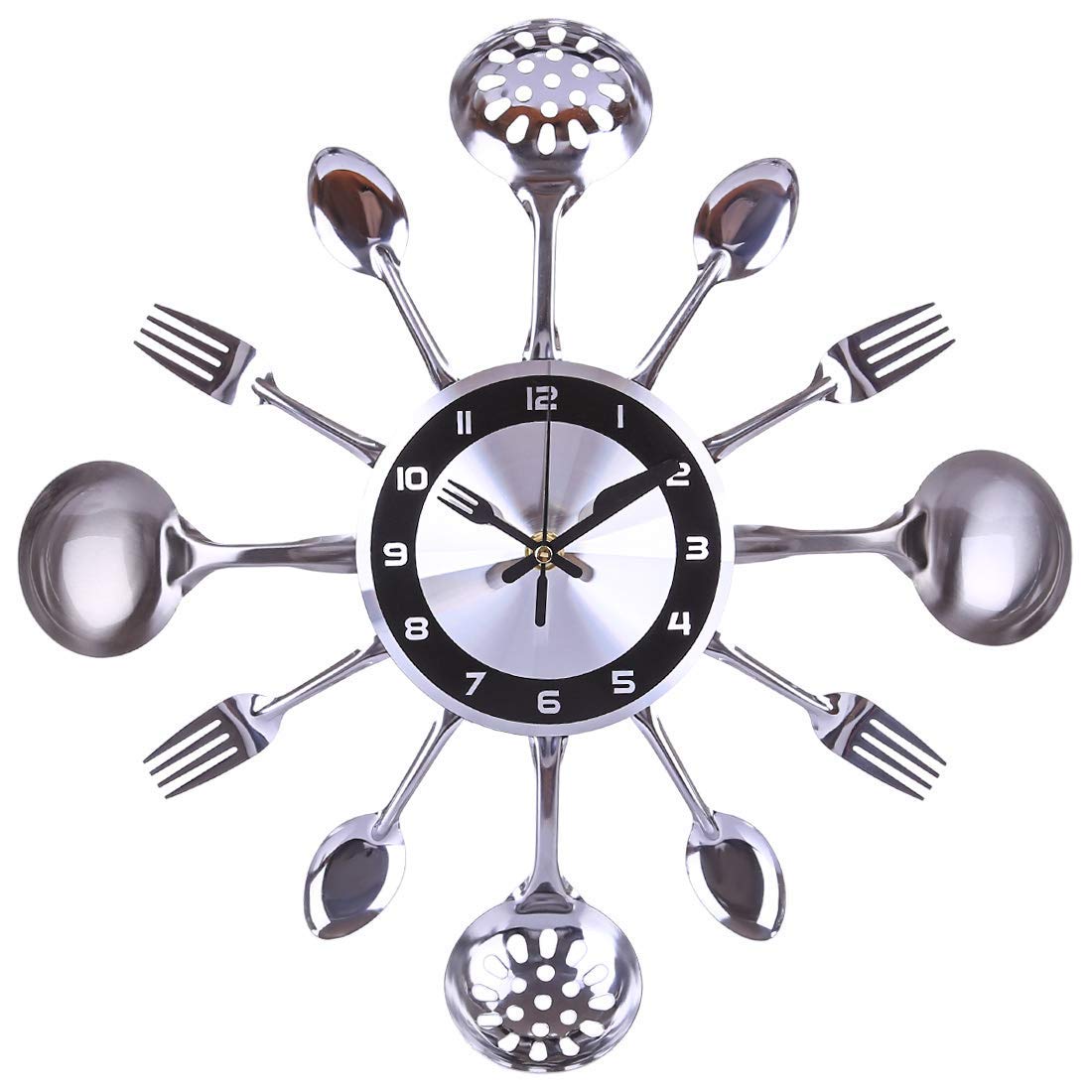 UWY MAJOZ0 Cutlery Wall Clock, 35cm Silent Wall Clock for Kitchen Living Room Bedroom Office Bar Decor
