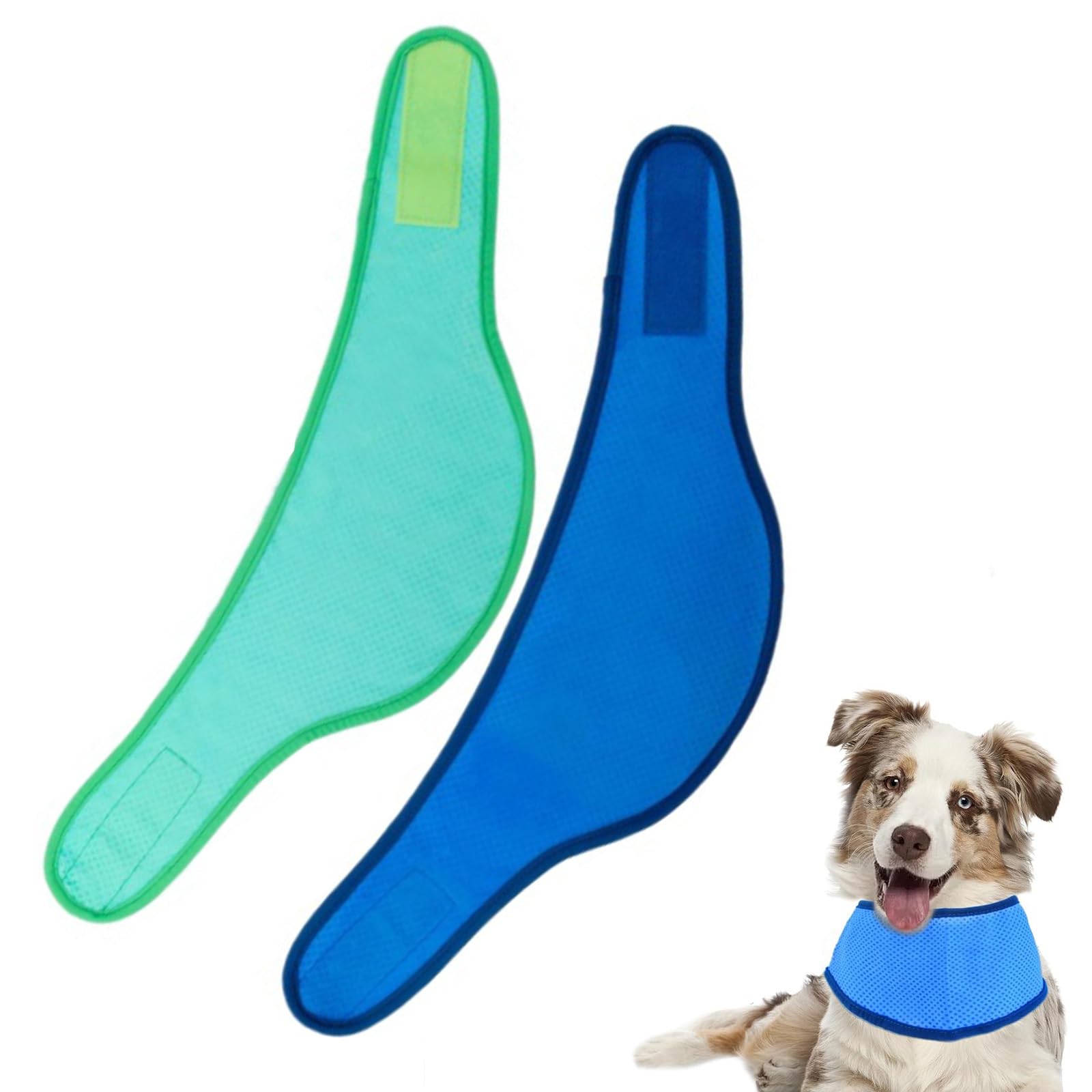 2 Pieces Dog Cooling Bandana, Adjustable Breathable Ice Collar Scarf for Summer Heat, Prevents Overheating Summer Essential for Outdoor Adventures Small Medium Large Breeds (L)