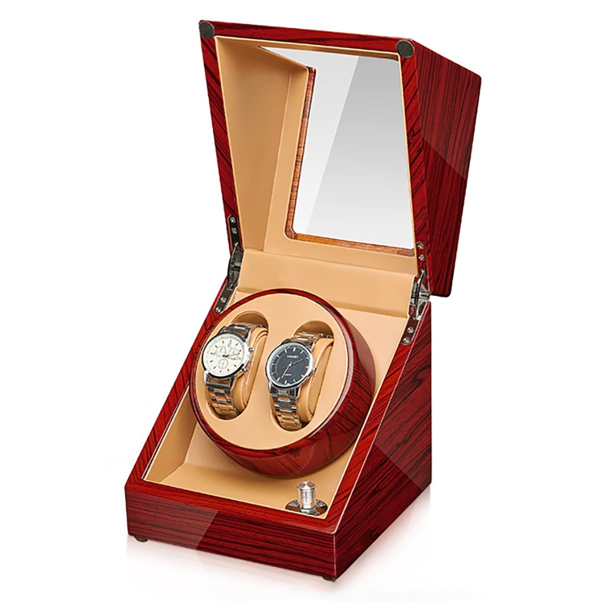 MYUYEE 2 Watch Winders For Automatic Watches Self Winding Watch Rotator Box With Quiet Motor Watches Box Organizer For Men'S And Women'S Wristwatch (B)