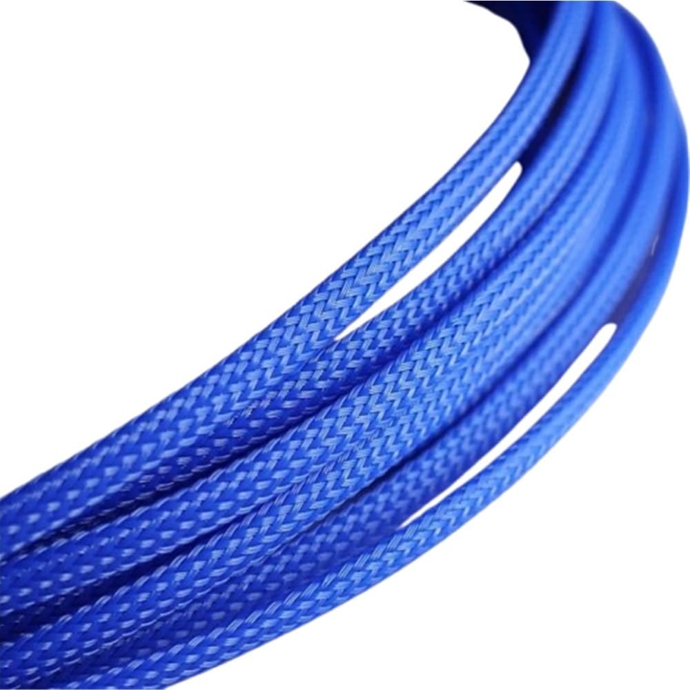 LOMNCHSG Wire Insulation Braid Fire Sleeve, PET Flat Expandable Braided Sleeving, Multicolor, Multiple Sizes(Blue,3MMx10M)