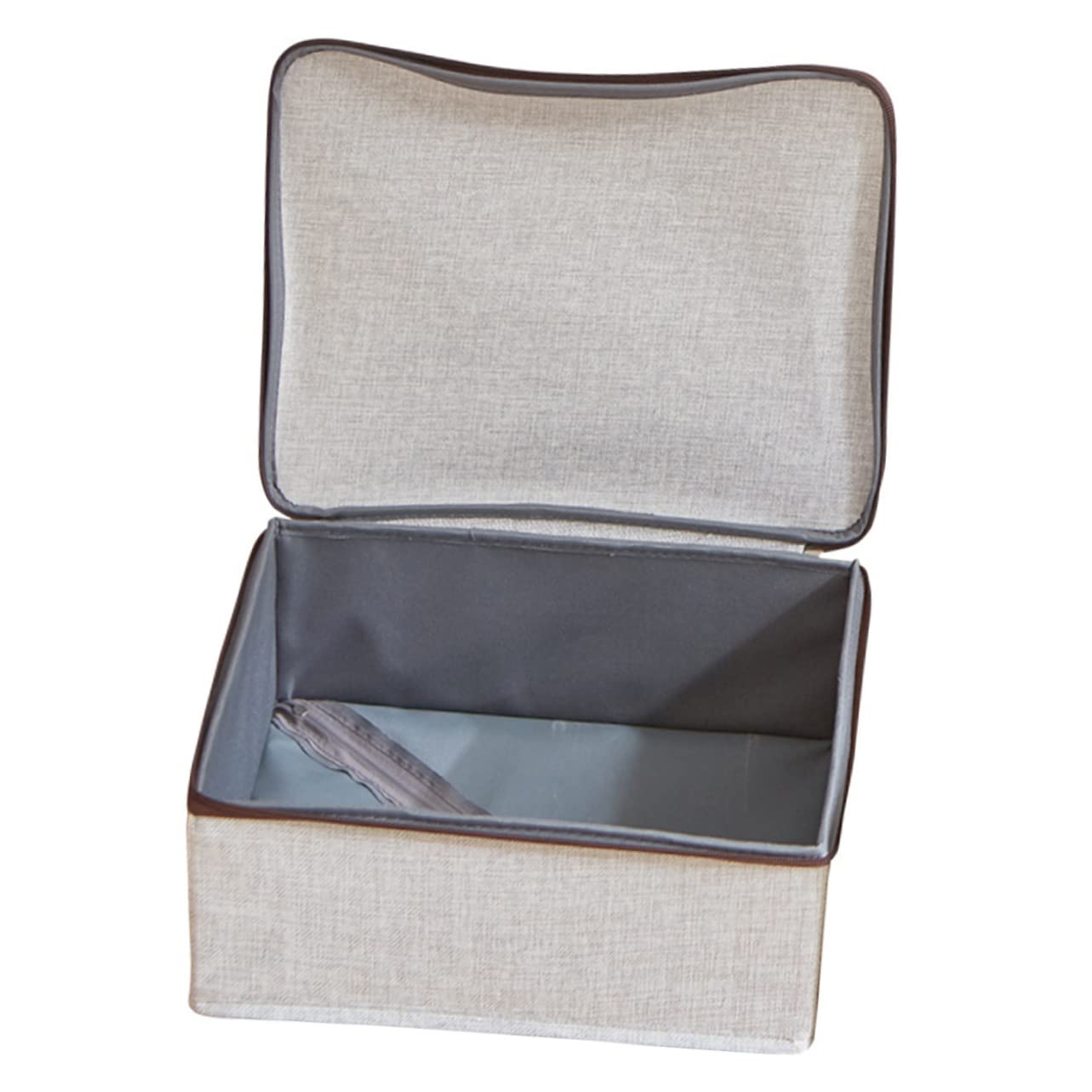 YARNOW 1pezzi Scatola Di Stoccaggio Pieghevole Con Zip Per Biancheria e Abbigliamento Organizer Multifunzionale Per Casa e Camera Da Letto Grigia