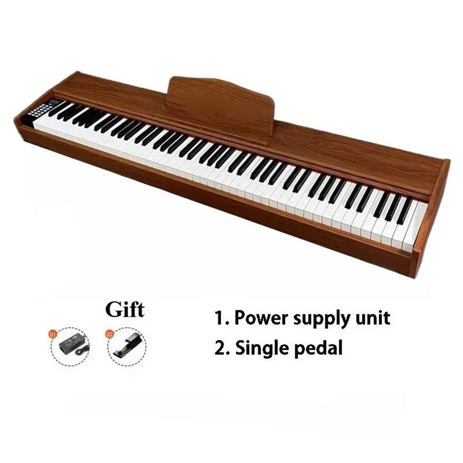 Profesjonalne Pianino Elektroniczne 88 Klawiszowe Pianino Cyfrowe Organy Elektroniczne Profesjonalna Klawiatura O Dużej Wytrzymałości Łatwa Do Grania(Brown)