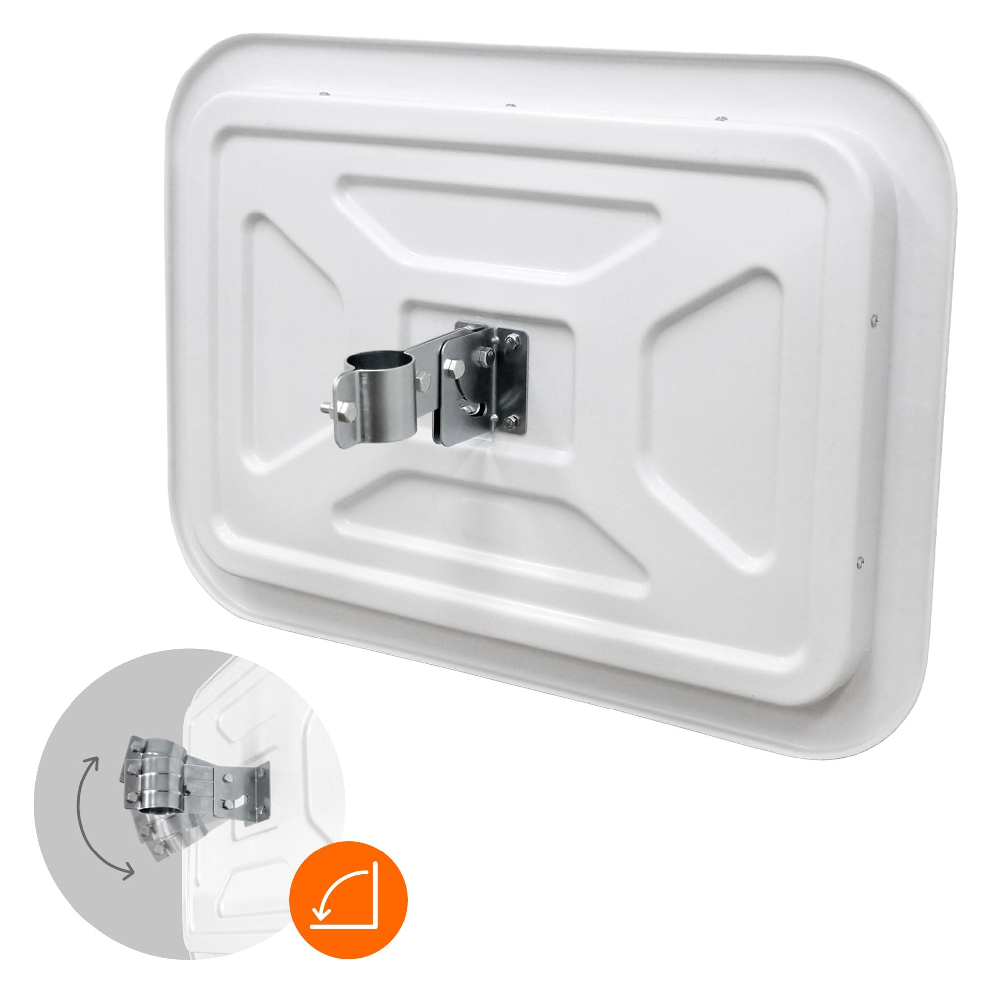 ECD Germany Specchio Stradale Convesso Rettangolare - 40 x 60 cm - in Plastica ABS - Bianco Rosso - Specchietto di Segnalazione Traffico con Riflettori Parabolico Cornice Riflettente Sicurezza Negozio