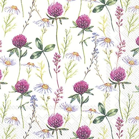 Ophelia White Clover Daisy Paper Napkins Cover