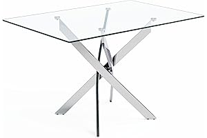 Modern 47" Tempered Glass Dining Table