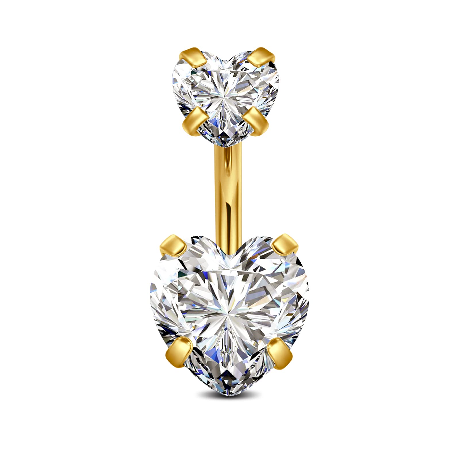 D.Bella Belly Rings for Women Simple Belly Button Piercing Belly Button Rings Surgical Steel 14G Curved Barbell Navel Rings Piercing Jewelry 6mm 8mm