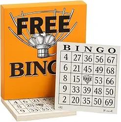 Mega Bloco Bingo PREMIUM - 1 Bloco com 100 Folhas - Série Exclusiva com 1500 Combinações - Laranja