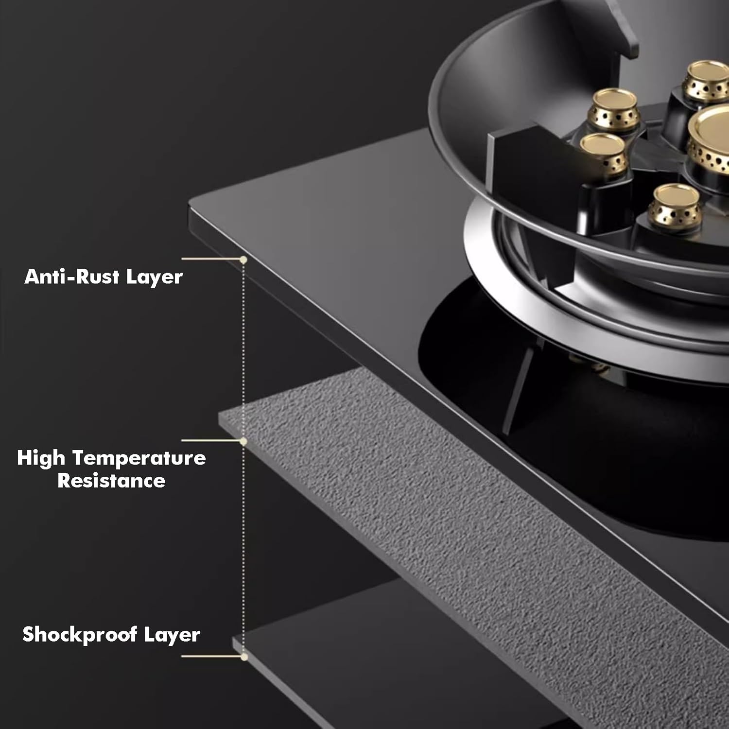 1 Burner Gas Hob,Stainless Steel Glass Top Wok Cooker,5.2kW High Power for Campervan,Kitchen and Outdoor Use with Timer and Flameout Protection(NG)