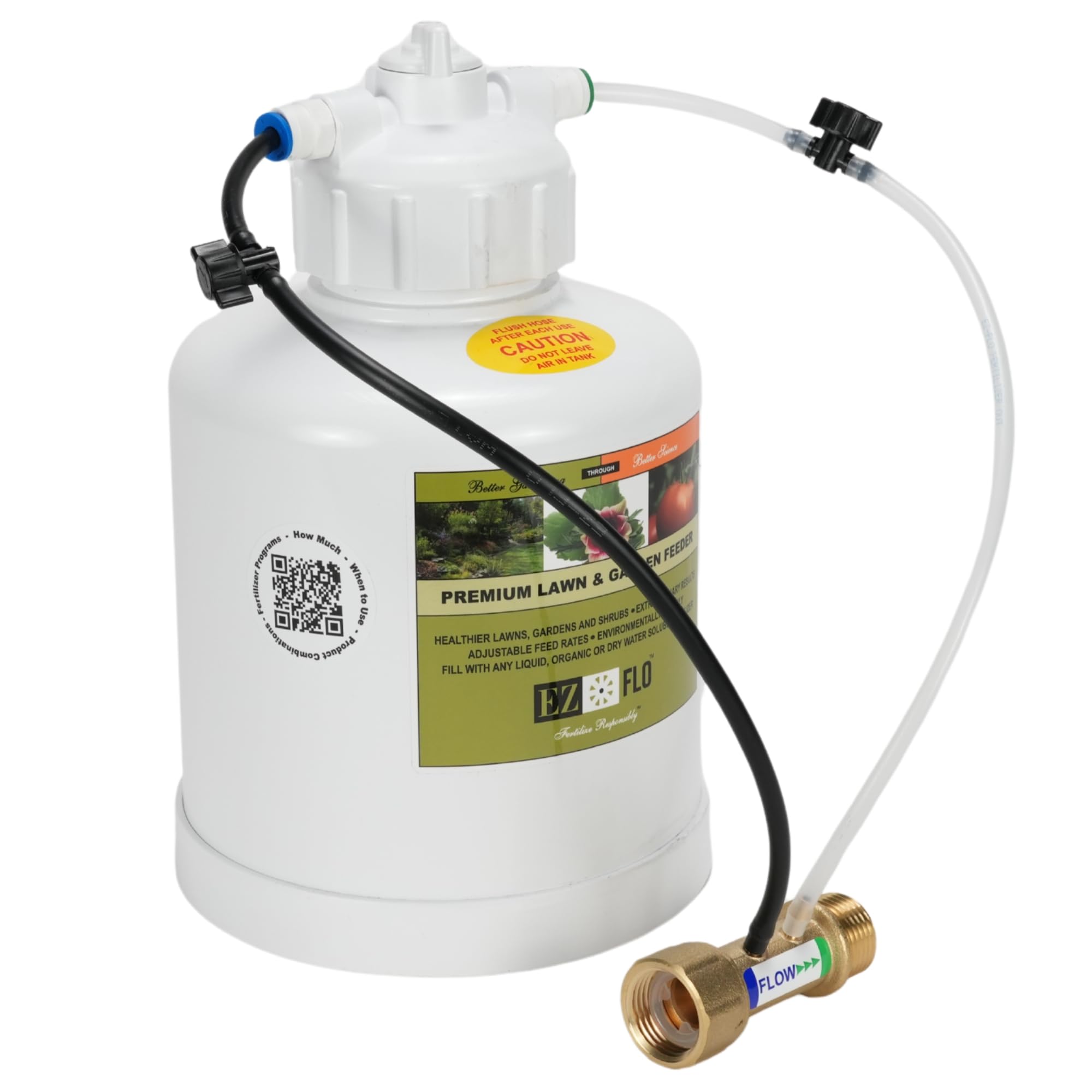 EZ‑FLO - Inyector de fertilizante de 1 galón | Sistema de conexión de manguera y goteo | Cobertura de hasta 16,000 pies cuadrados | Microdosificación ajustable | Conector GHT de 3/4 pulgadas | EZ 1010