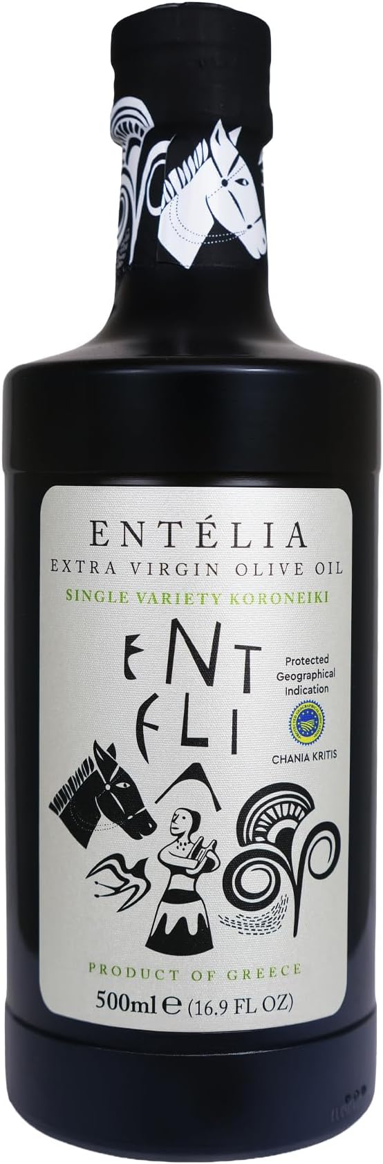 Entelia Extra Virgin Olive Oil from Crete, Greece, 16.9 fl oz (500ml)