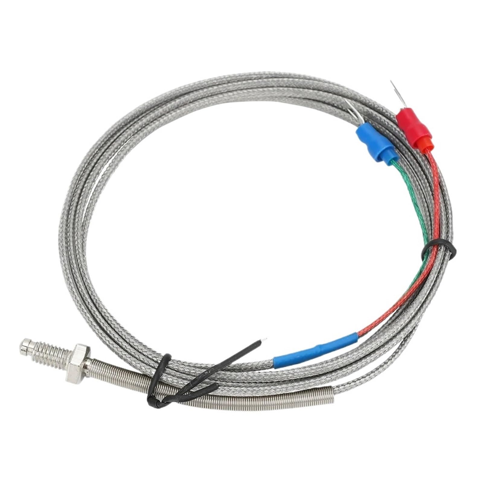 WUPLKCUIJ Best M6 screw 0-800℃ K J type thermocouple industry temperature sensor Stainless Steel with 1M 2M 3M wire(M6 J type 3M)