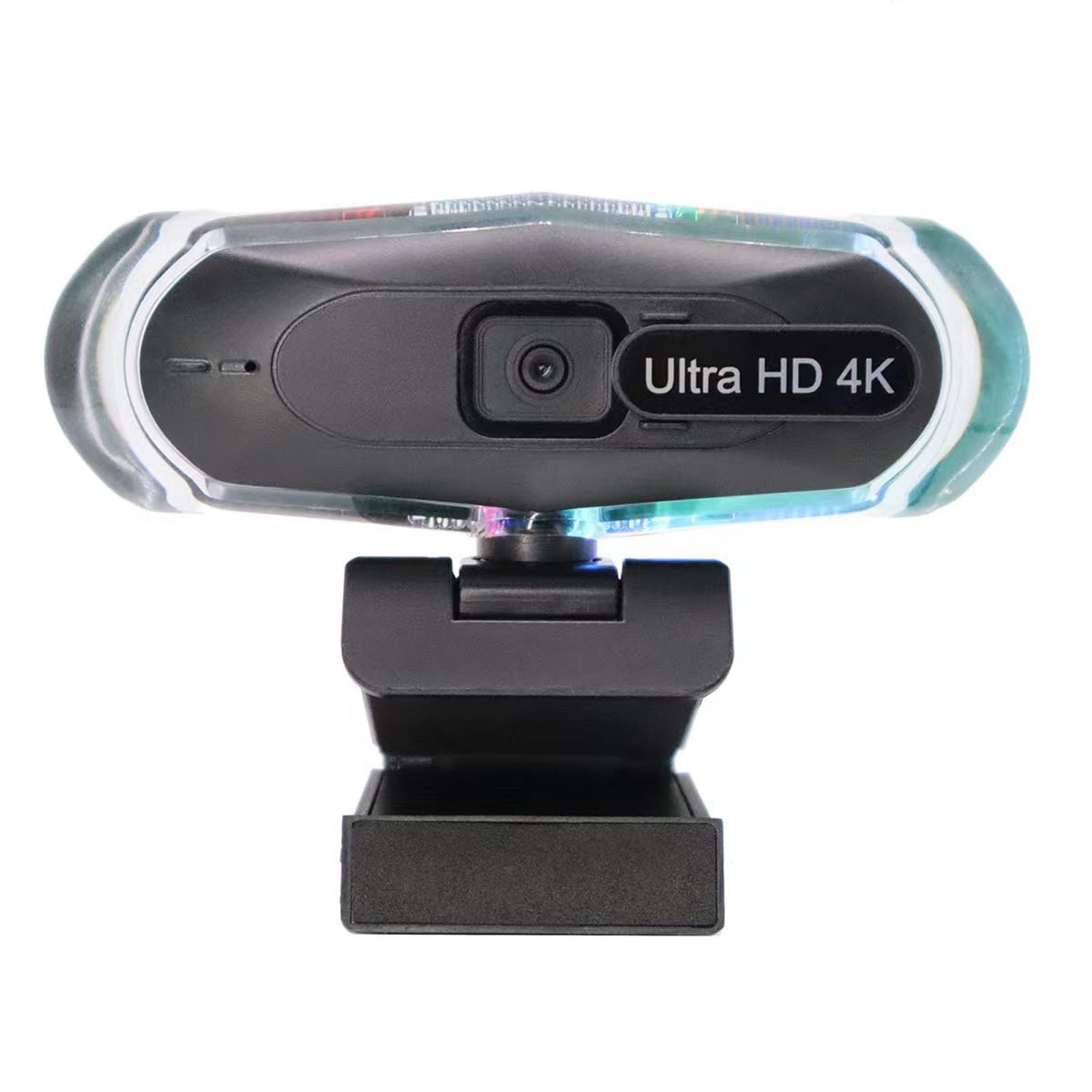 Webcam autofocus 4K noire avec lumières dynamiques 1080p 60fps / 4K30fp pour une utilisation multiple de plateformes
