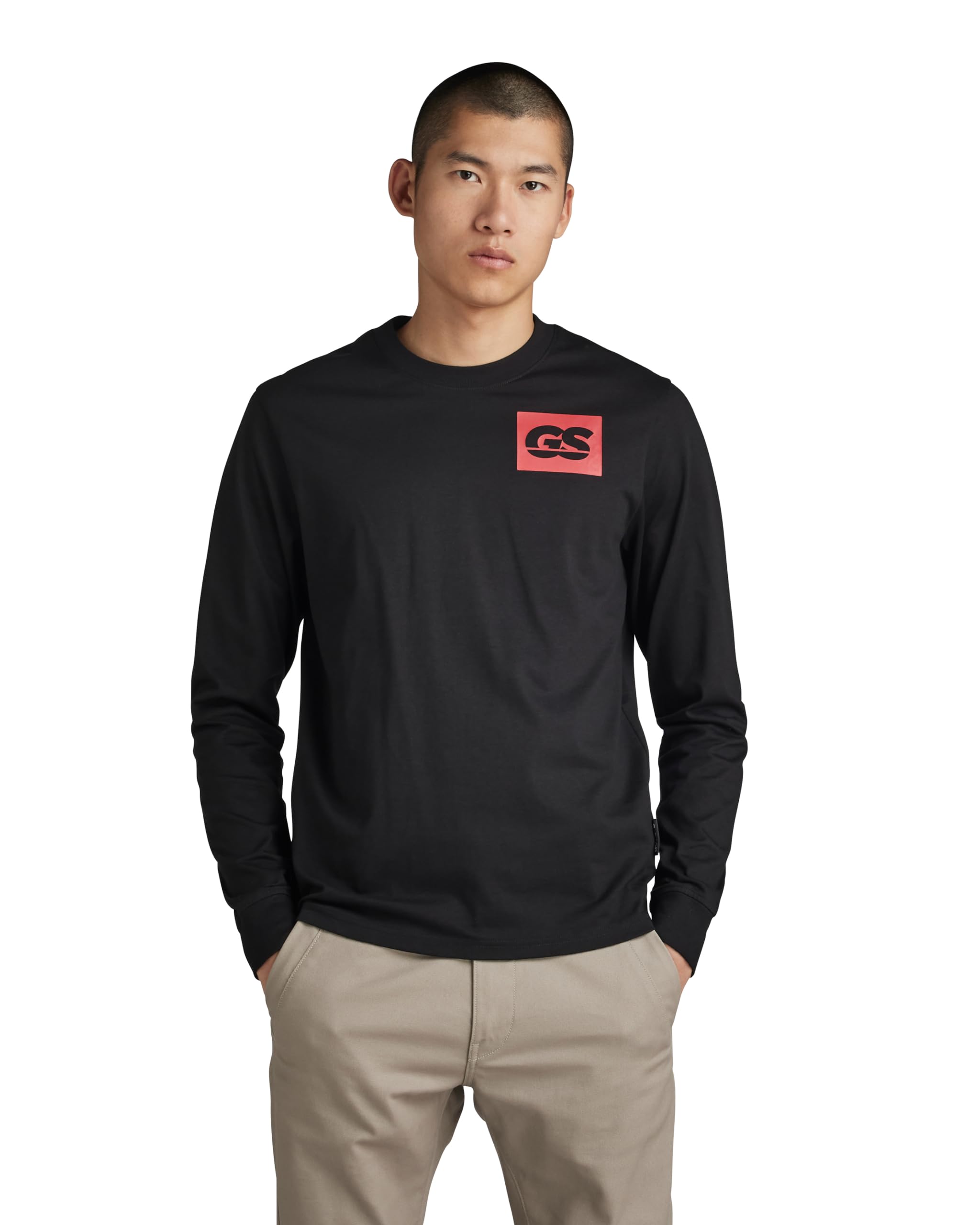 G-Star Men's Black (Dk Black D23995-C336-6484) Gs Raw Back Gr R T Ls, M