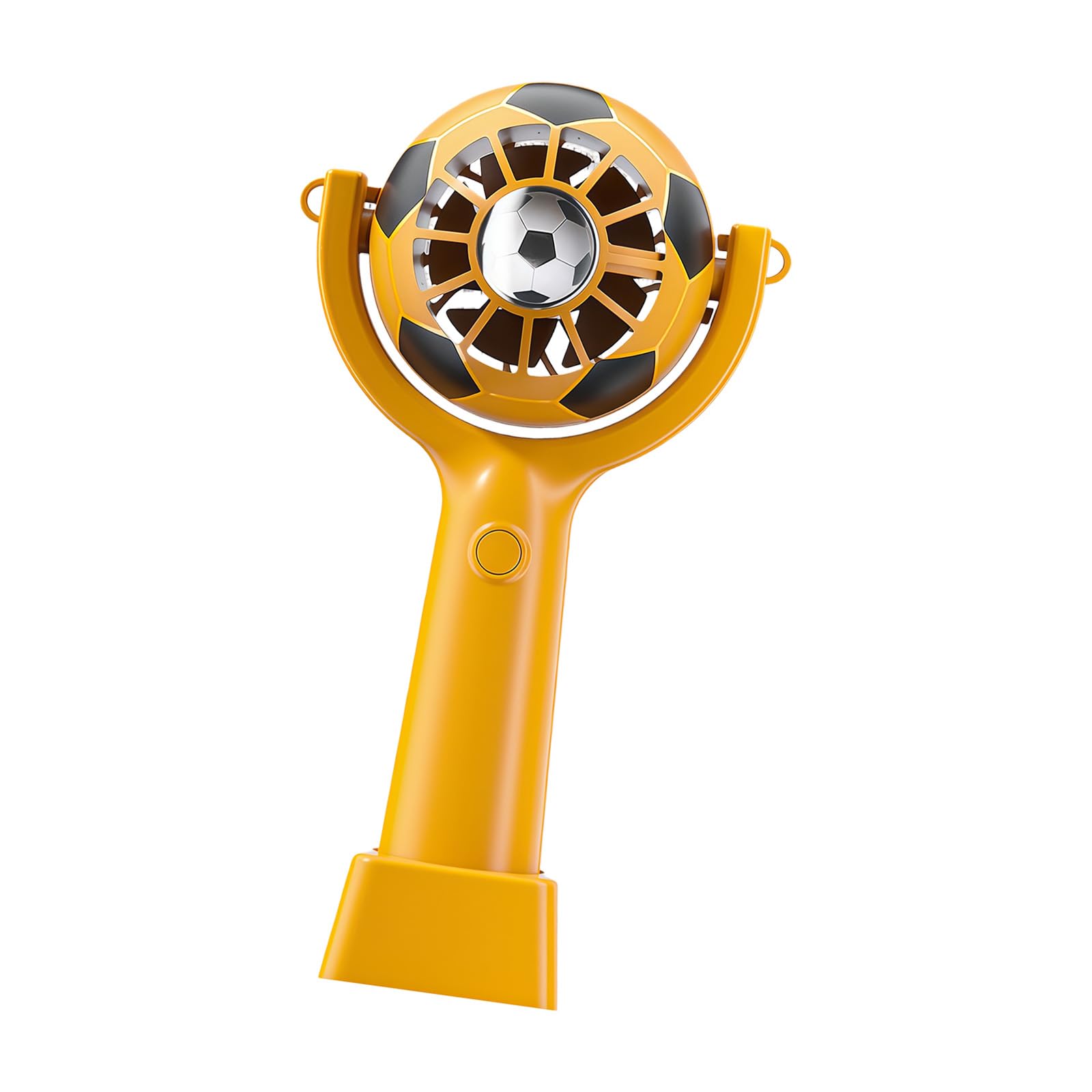Kaeltsyn Electric Fan with Football Soccer Design Fast Cooling and Fun Flashing Effects Rechargeable Pocket 1200mAh Battery Tournament Themed