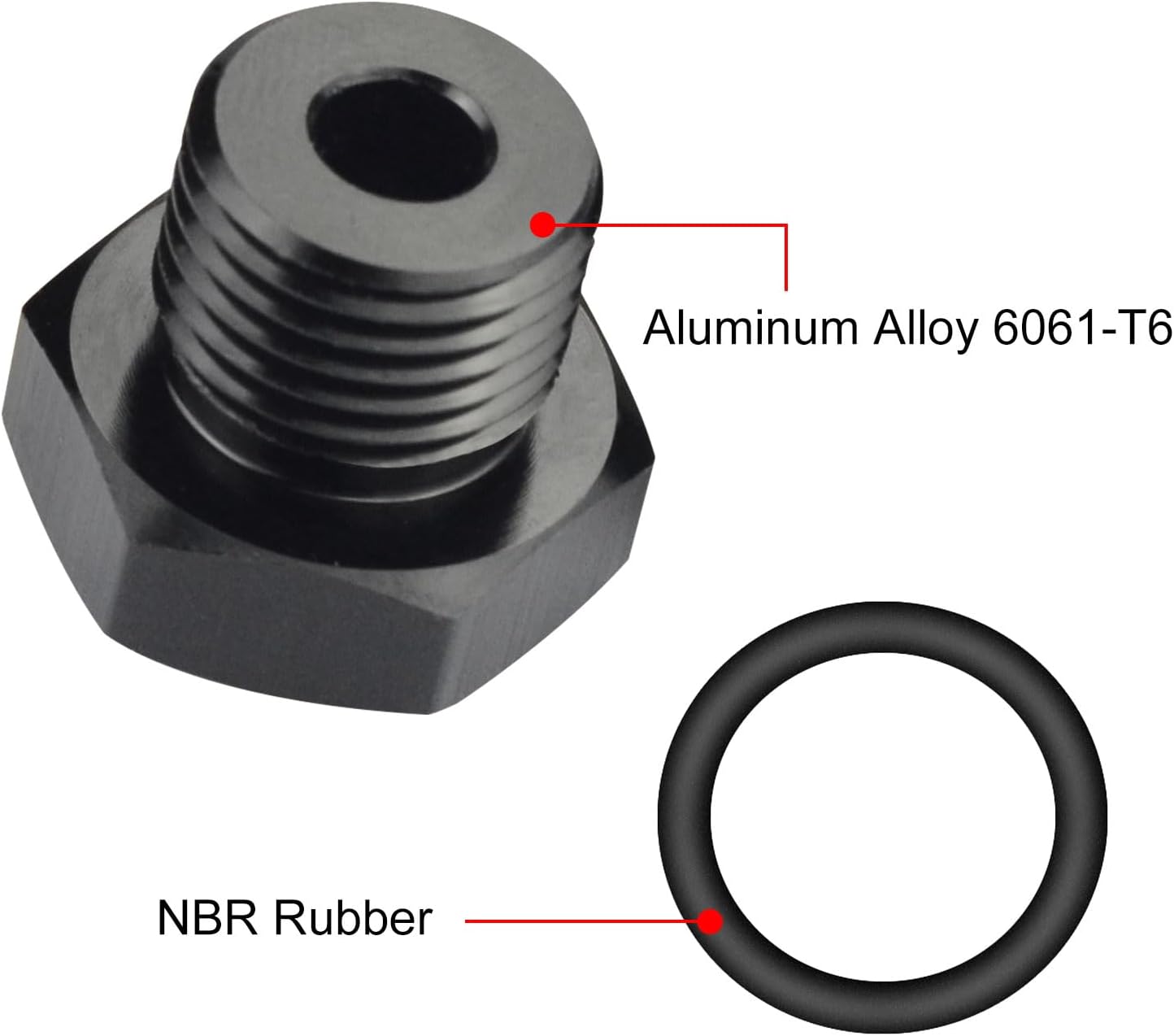 10AN Male -10 ORB Block off Cap O-ring Seal Boss Port Plug Fitting Adapter Aluminum Black 2PCS