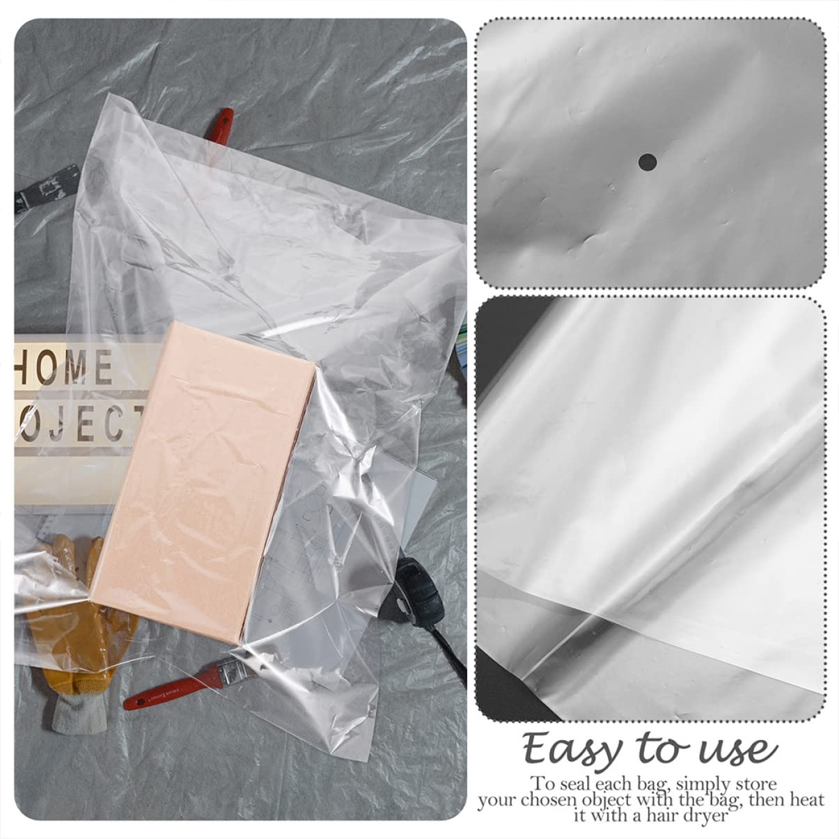 200pcs Clear PVC Heat Shrink Wrap Bags for Moisture for Packaging Soap Candles and Crafts Easy to Use Hair Dryer Transparent Design for Easy Viewing
