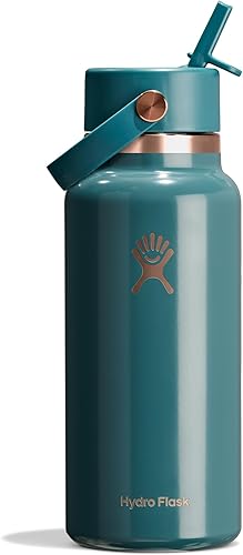 Miniatura 31 de Hydro Flask Botella de agua – Acero inoxidable aislado – Tapa flexible con popote de boca ancha, antiderrames, a prueba de fugas y recargable en 32