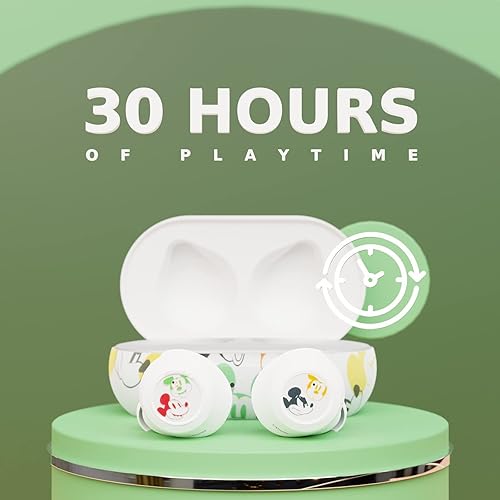Miniatura 4 de Disney Mickey Mouse - Auriculares Bluetooth con funda de carga auriculares inalámbricos Bluetooth con micrófono integrado y 30 horas de tiempo de