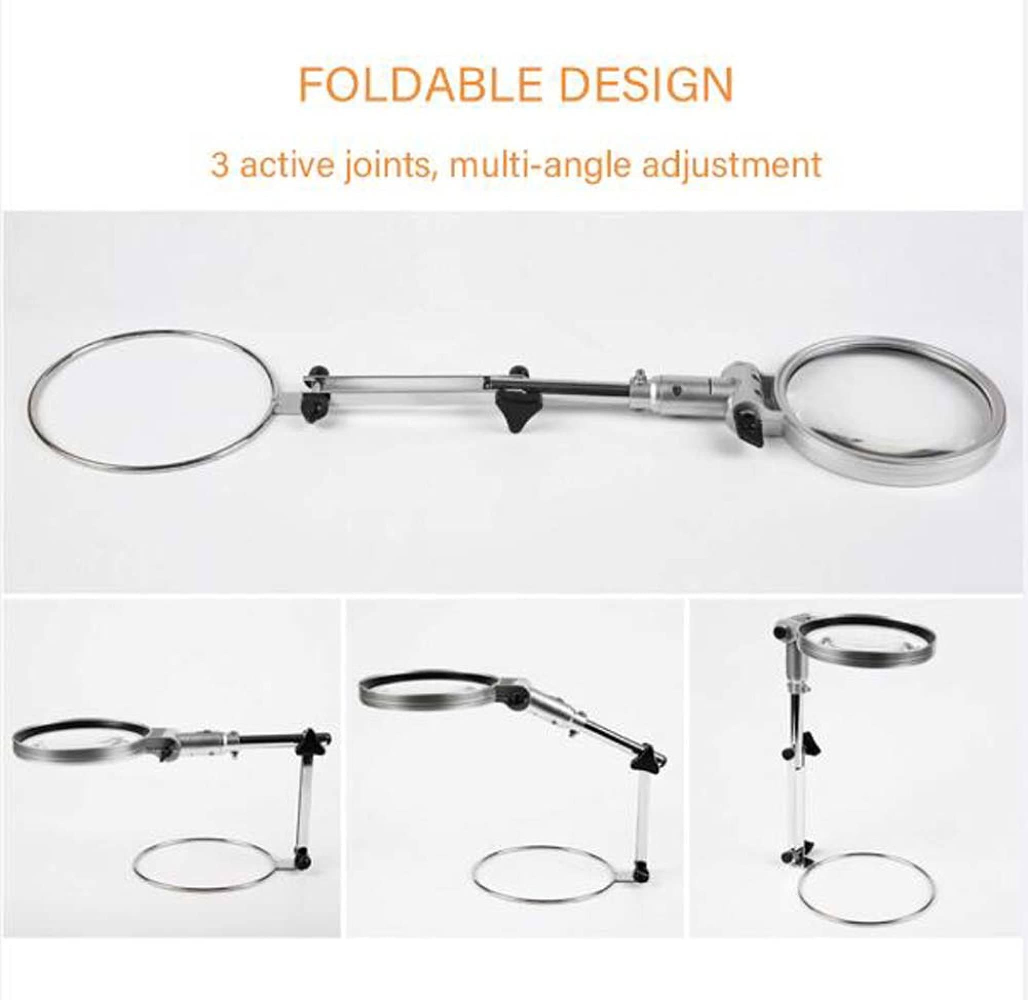Lente d'Ingrandimento Grande Obiettivo Zoom 5X 10x Nuova Lente d'Ingrandimento Portatile Leggera da 80 mm, Lente per Leggere Hobby Giornali Mappe Monete Artigianato a Maglia