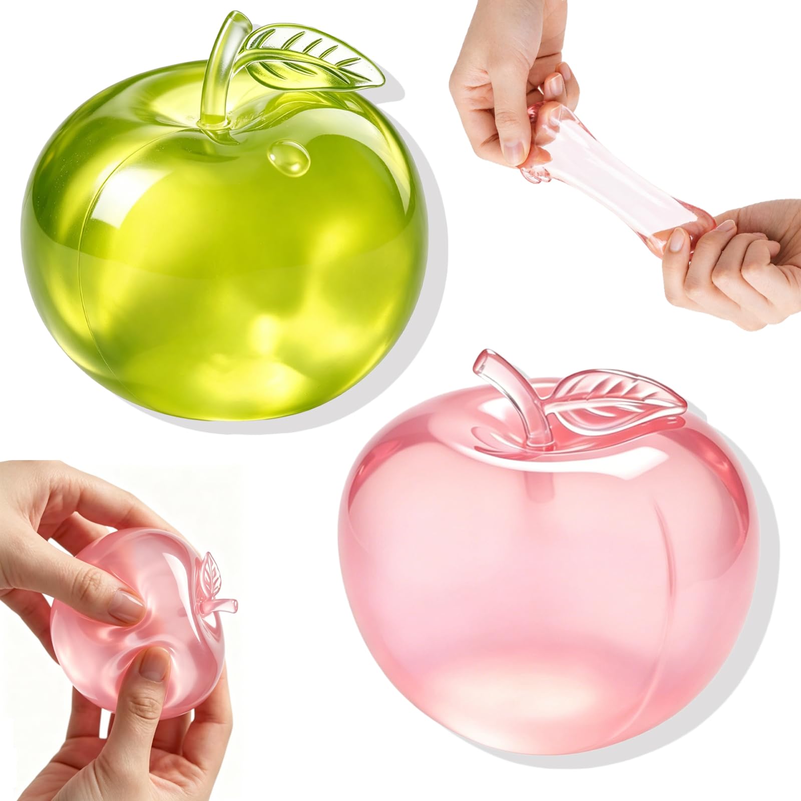 2 Pcs Apple Squishy Toys Stress Ball, Squishies Squeeze Toy