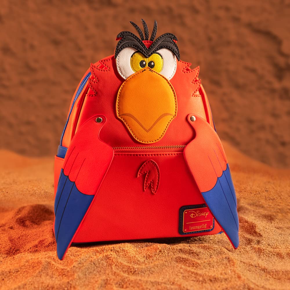 Loungefly Disney Aladdin Iago Bird Character All Over Print Backpack Blue Red Loungefly Disney: Aladdin Iago Cosplay Backback - Amazon  main image 3