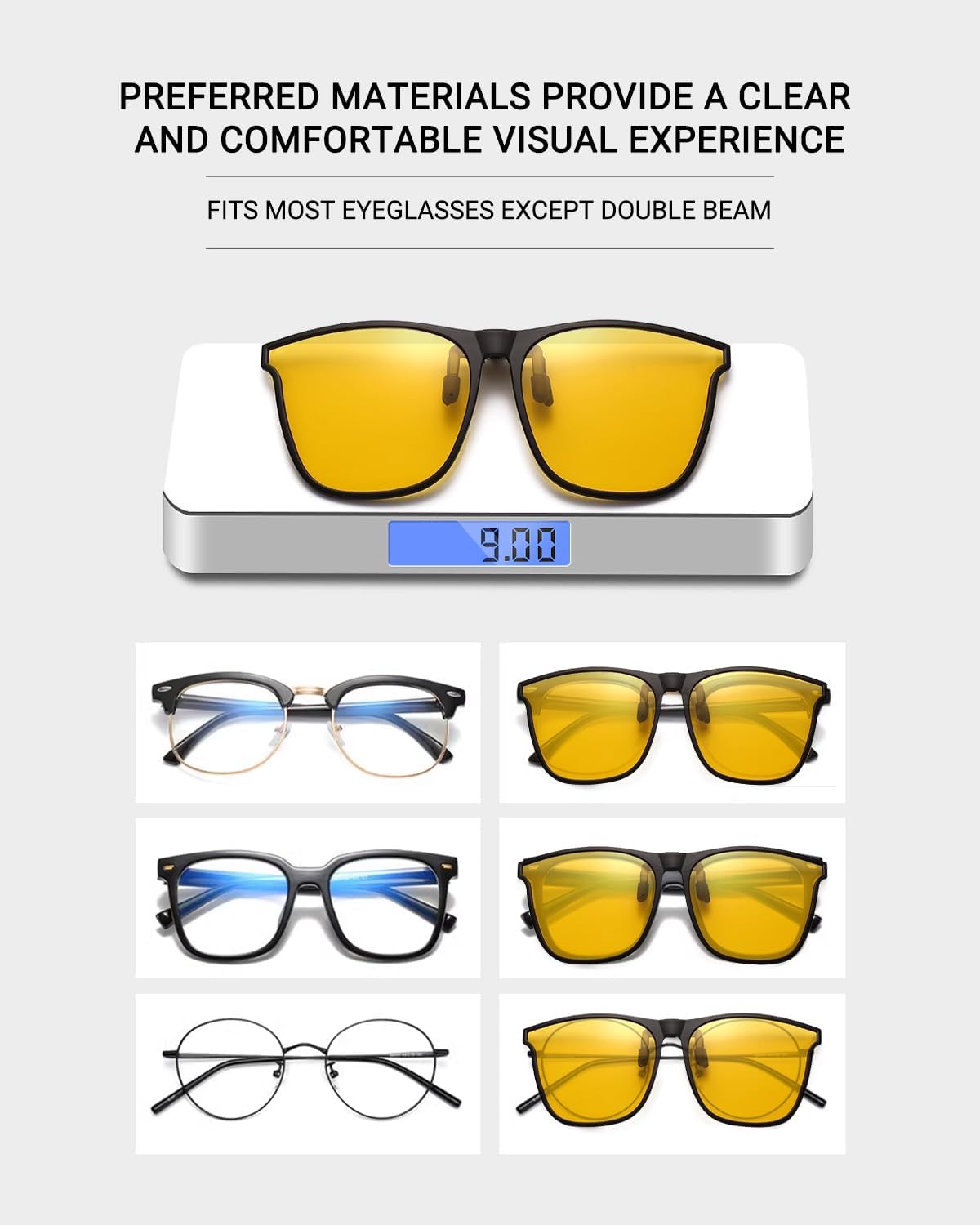 TERAISE Clip-on Driving Glasses Polarized Night Vision Sunglasses Flip Up Cat Eye Design, Anti-Glare UV400 for Outdoor - Image 4