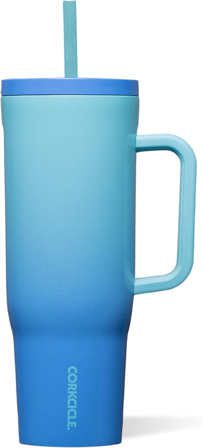 Corkcicle Cruiser Insulated Tumbler - Keeps Drinks Cold 20 Hours - Triple-Insulated Stainless Steel - Spill-Proof Lid - Summer Drinkware Gift - Keeps Drinks Ice Cold - 40 oz - Boom Box Blue