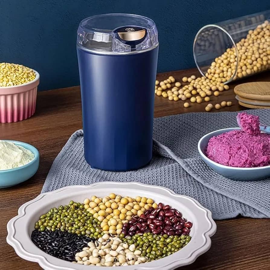 Image of Ortable Electric Coffee & Spice Grinder - Stainless Steel 4 Blade Dry Grinder Machine.