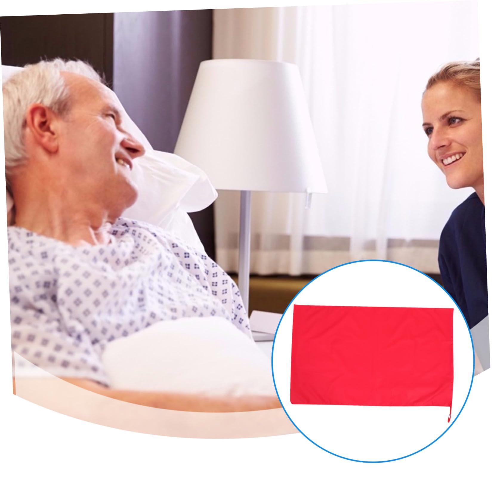 PLAFOPE Telo Scivolante per Pazienti Anziani e Allettati in Poliestere Rosso, Multiuso e Riduce L’attrito, Ausilio per Caregiver per Facilitare Trasferimento la Rotazione