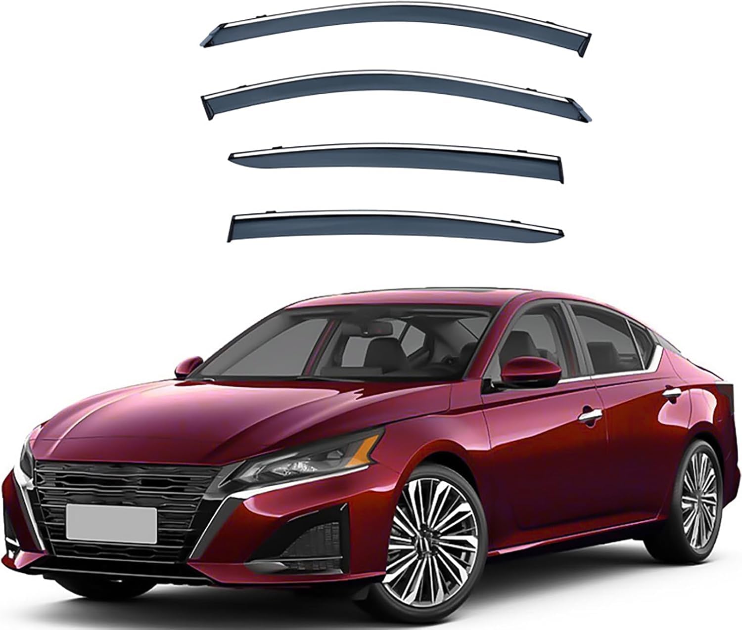 FengXH Window Deflectors for Nissan Altima MK6-L34 2019+ - 4pc Smoke Tint, Waterproof, Noise Reducing.