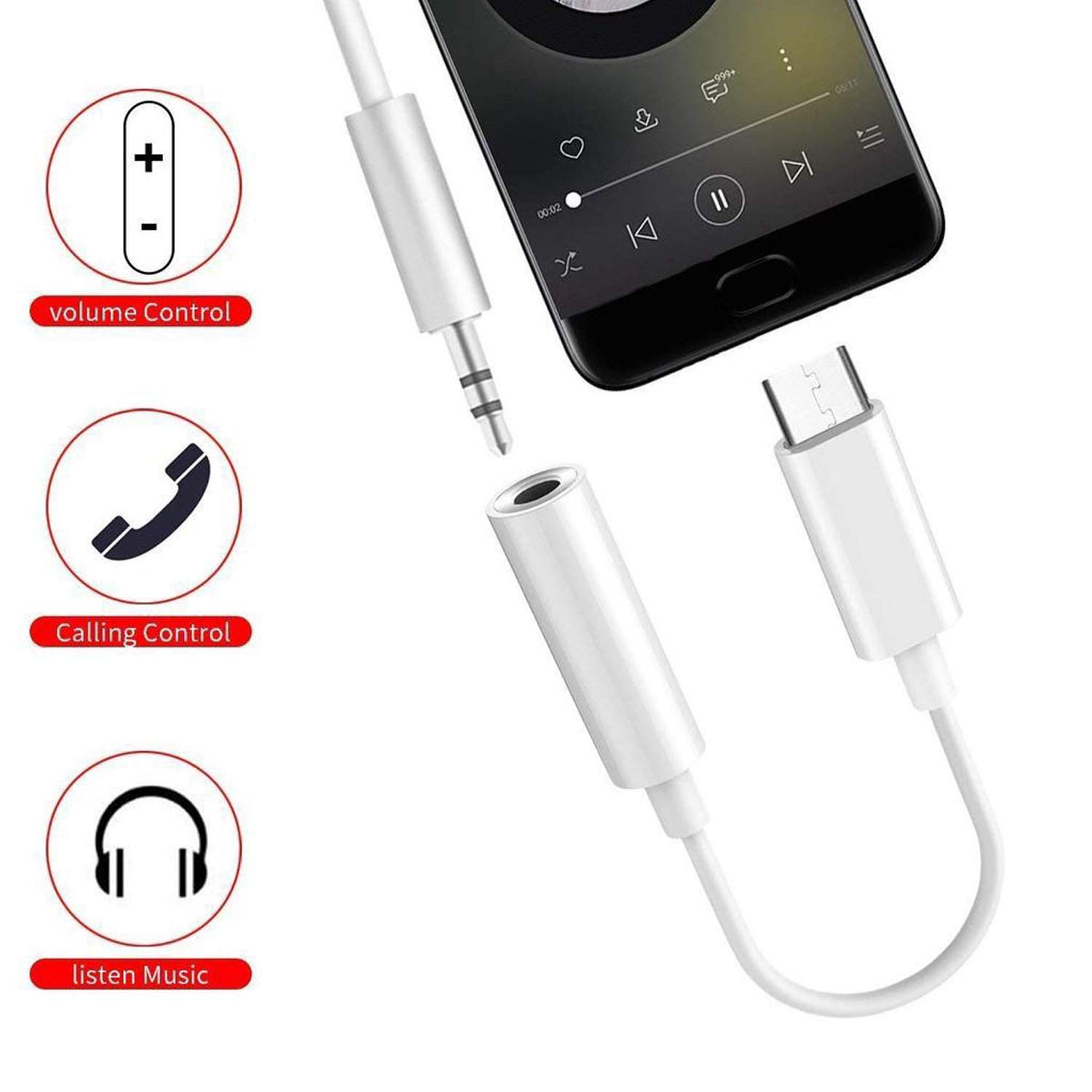 Audio Jack White Realme X3 Type C Earphones ShopMagics Type