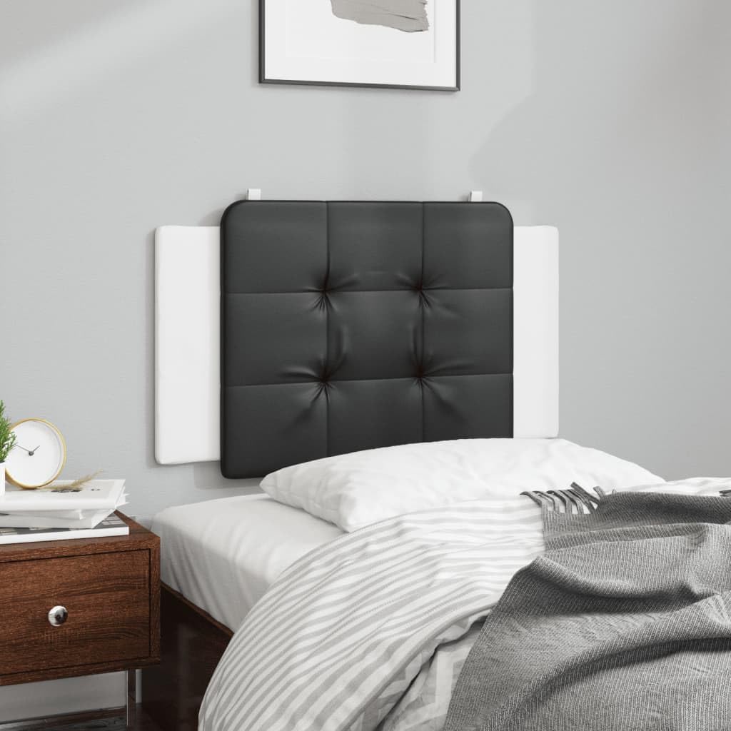 Genérico Cabecero de Cama Acolchado Zadar Cuero sintético Negro y Blanco 90 cm,Camas y Accesorios,Cabeceros y pies de cama-374842
