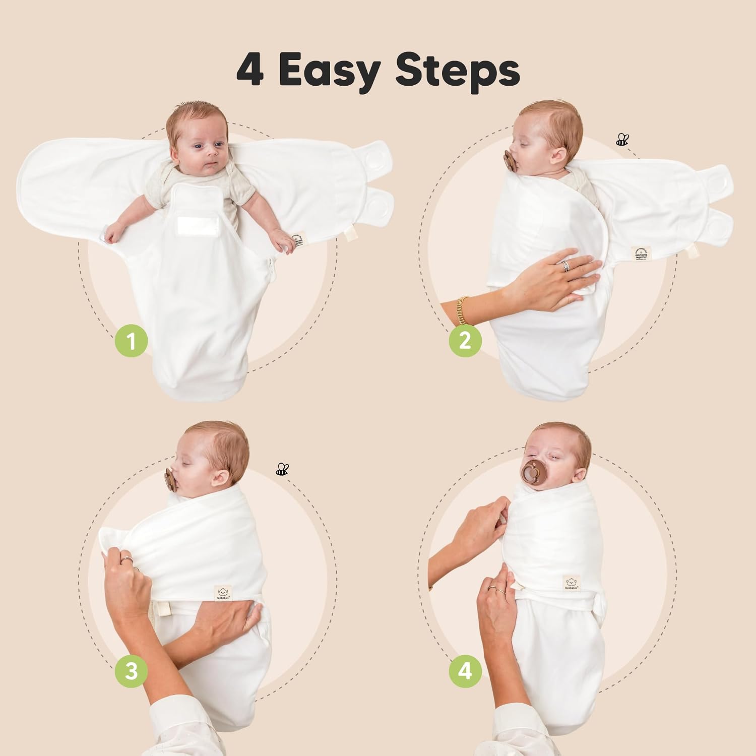 KeaBabies Newborn Swaddles with Zippers - 3-Pack Baby Swaddle Sleep Sacks 0-3 Months, Infant, Baby Girls, Boys, Soft & Durable Sleep Sack Newborn, Easy Diaper Change Swaddling Blanket (Daffodil, OS)