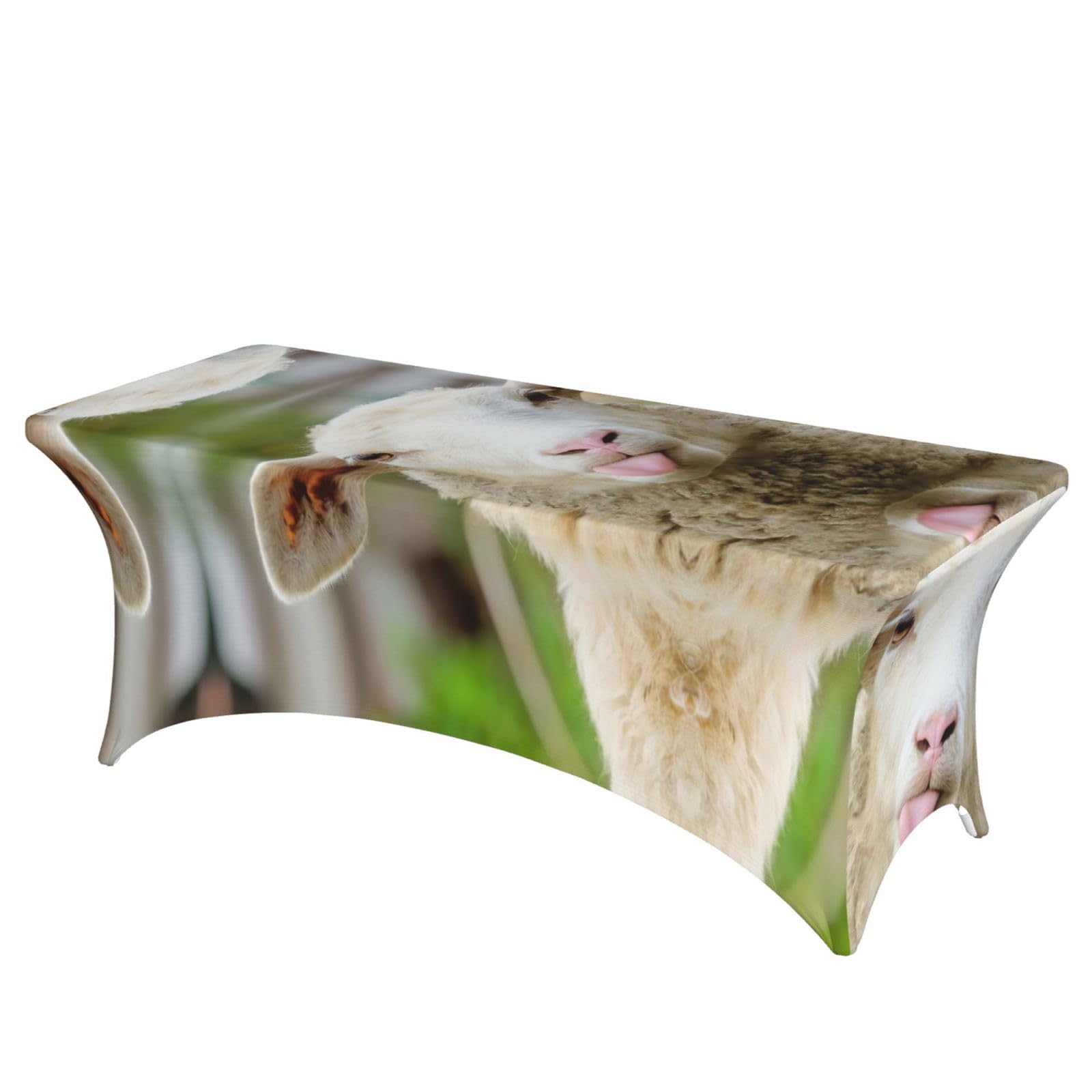 Housse de table rectangulaire extensible motif mouton fête