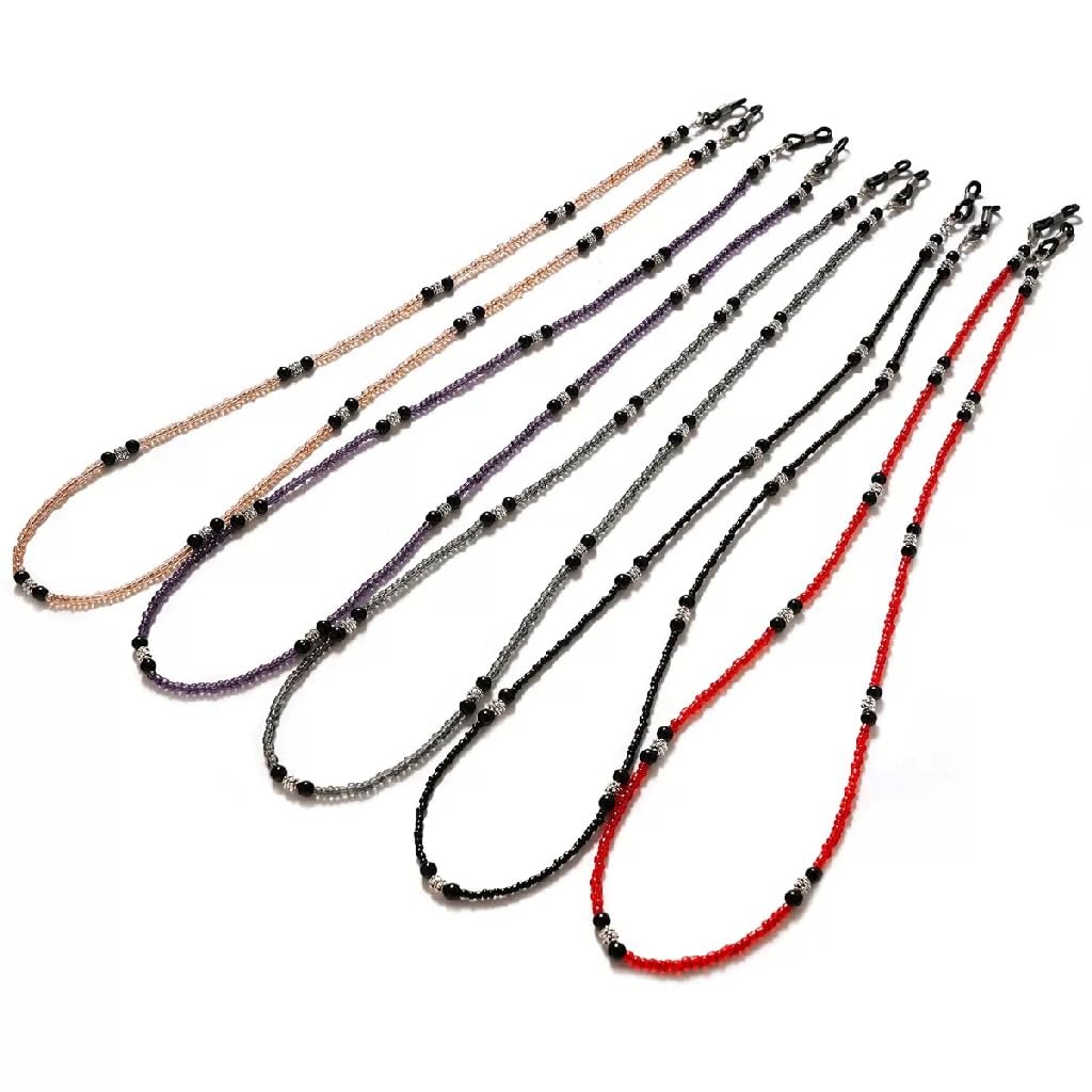Cadena for Gafas, Cuello Colgante, Cuerda for Gafas, Cadena con Cuentas(Gray)