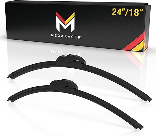 Mega Racer Limpiaparabrisas para todas las estaciones de 24 y 18 pulgadas, gancho en J, ajuste específico del vehículo, repuesto automotriz con