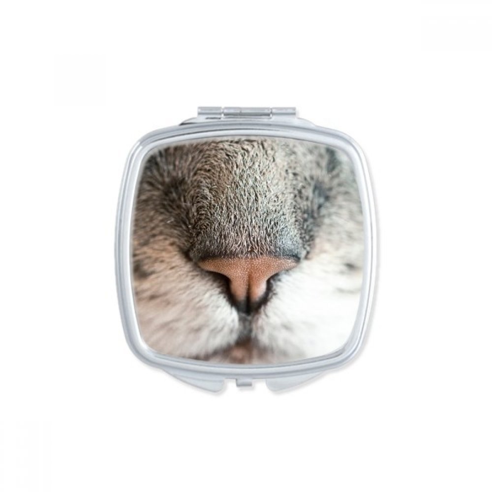 Miroir carré maquillage compact de poche motif chat vert nomade et multicolor