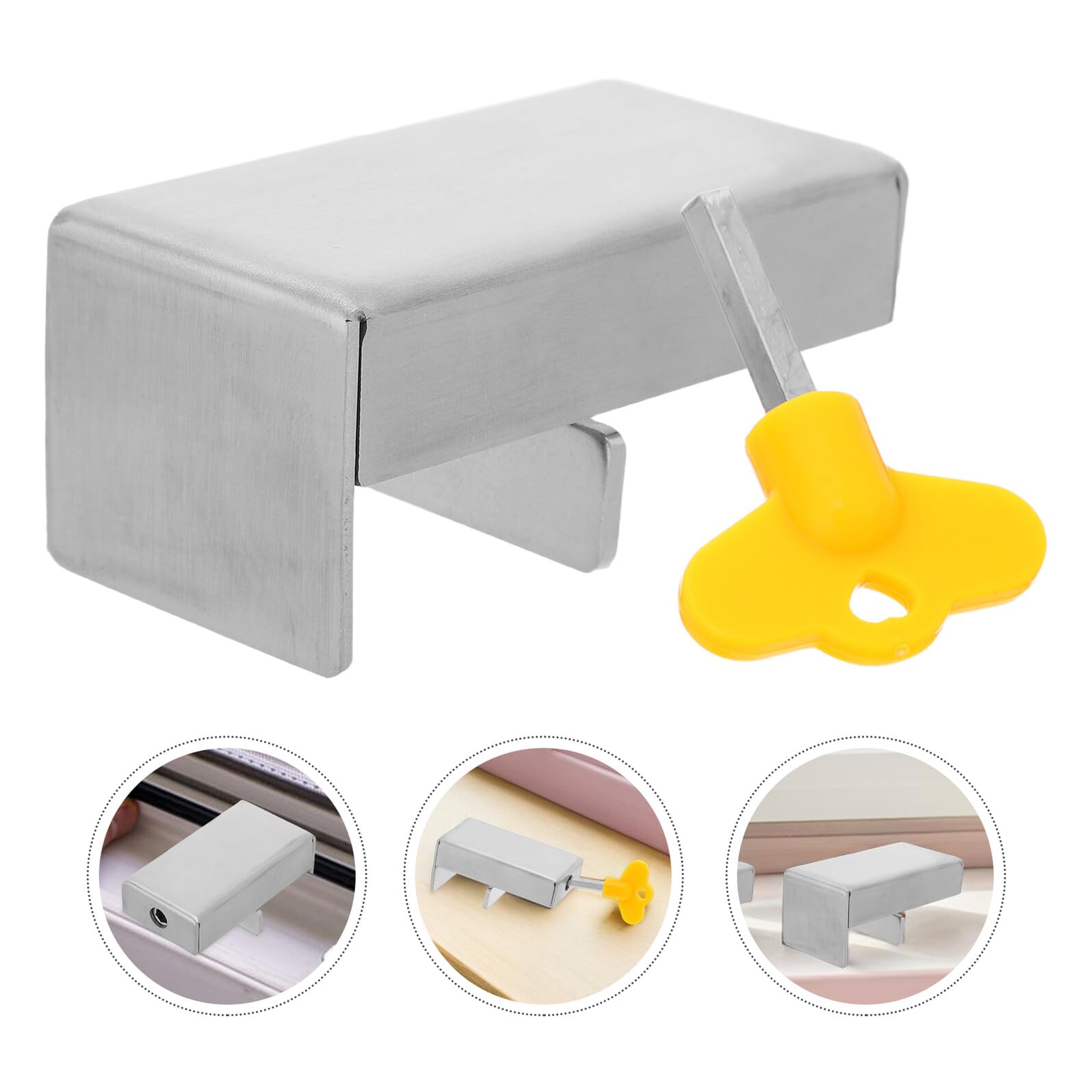 6 Piezas limitadores de ventana cerraduras para puertas correderas Silver