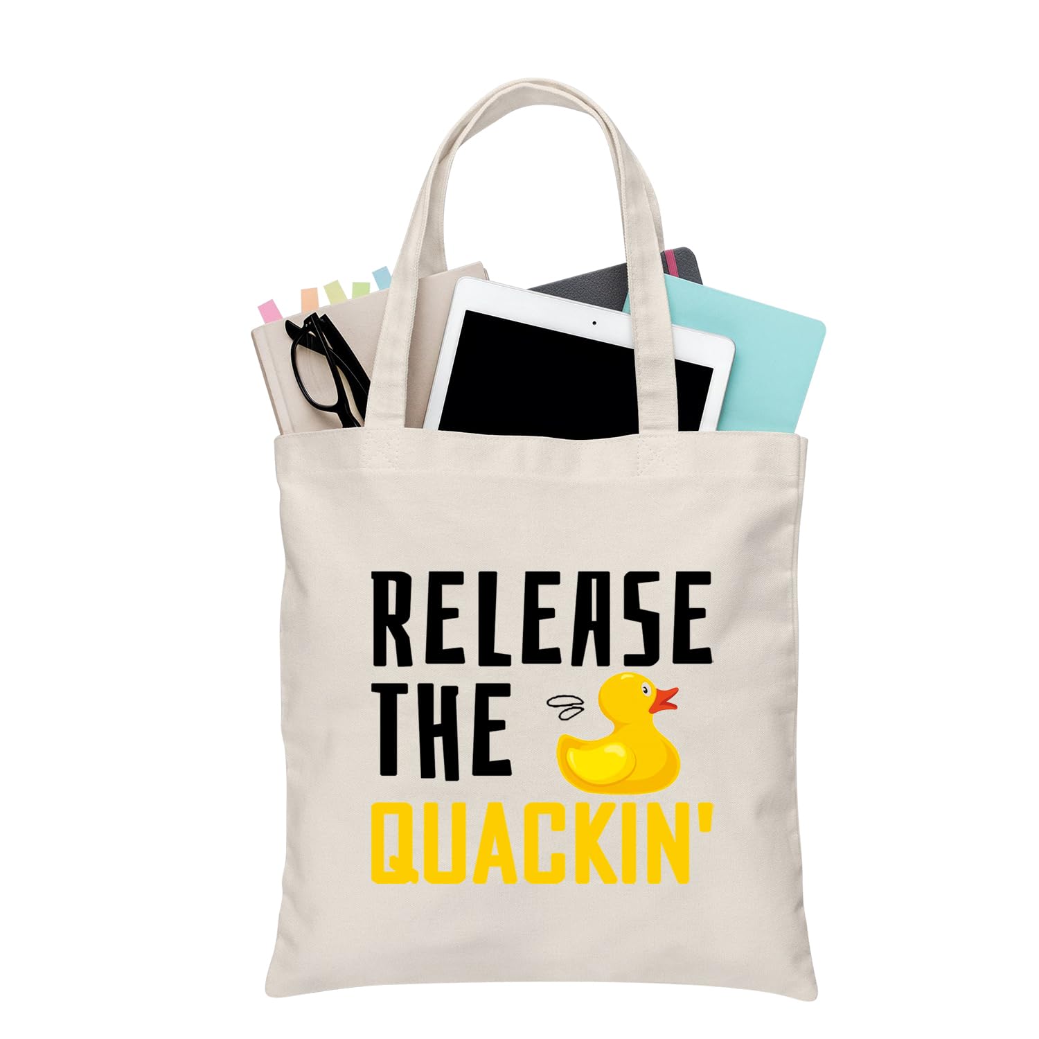 BDPWSS Rubber Duck Tote Bag Duck Lover Gift Release The Quacking Yellow Ducks Handbag For Duck Owner Duck Mom Gift