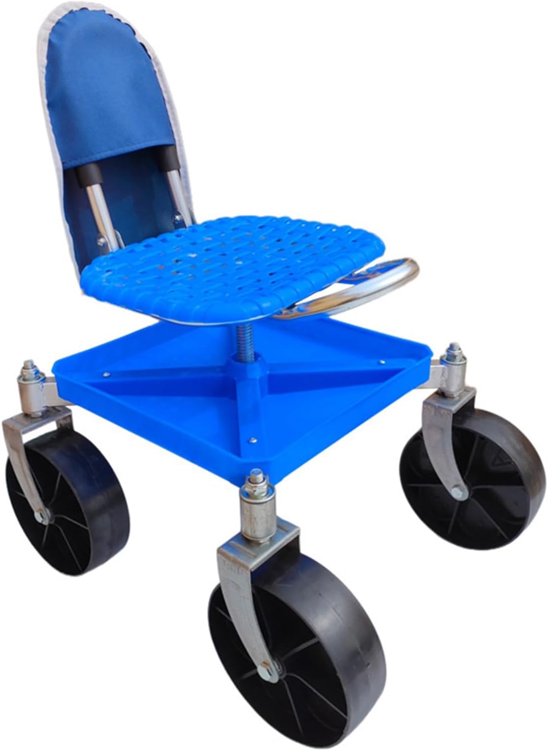 Mobile Task Seat Fashion Design Large Rotating Casters Ergonomic Gardening Chair with Tool Storage Area for Outdoor Adjustable Gardening Chair