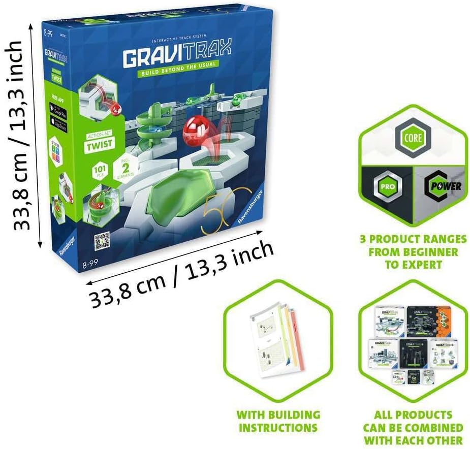 GraviTrax Action-Set Twist box with dimensions