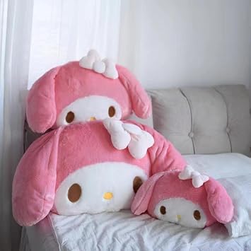 Plush Toy, Cartoon Imp, Large Pillow, Plush, Chromi, Doll, Bed, Sleeping, Cushion, Girl, 39.4 x 29.5 inches 100 x 75 cm, Ribbon Drape Ears, Pink My Melody