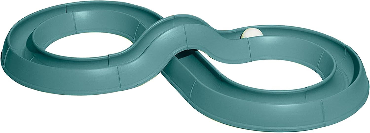 Coastal Pet Turbo Track Cat Toy – Cat Ball Toy & Racetrack – Easy Assembly – Slate Blue (1 Pack)