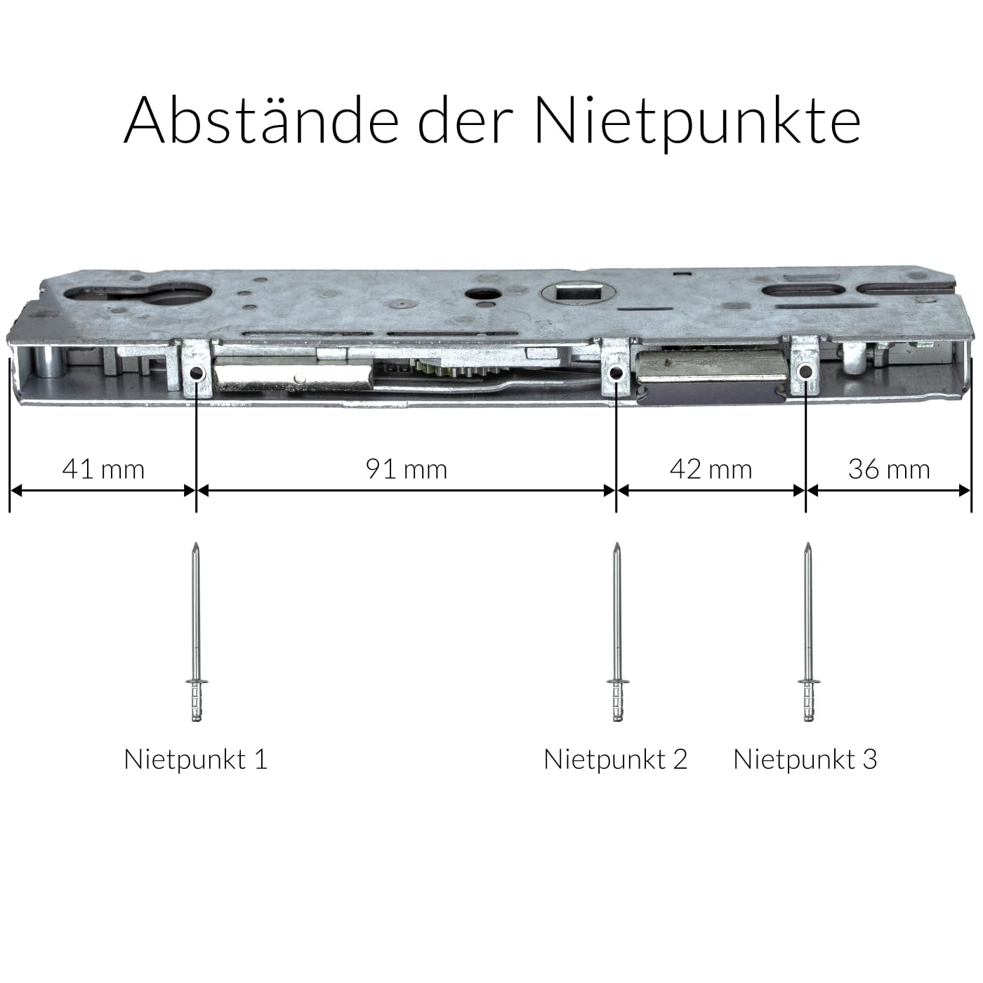 KFV Reparaturschloss 8250 | Einsteckschloss Renovierungsschloss für Mehrfachverriegelungen - Schlosskasten zur Reparatur oder Instandsetzung | Entfernung 92 mm, Dornmaß 35 mm